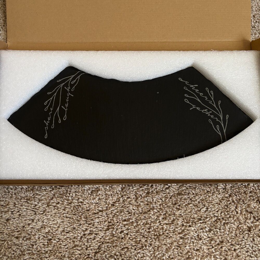 Pampered Chef Slate Serving Board #1482 NIB Black Inspirational Charcuterie